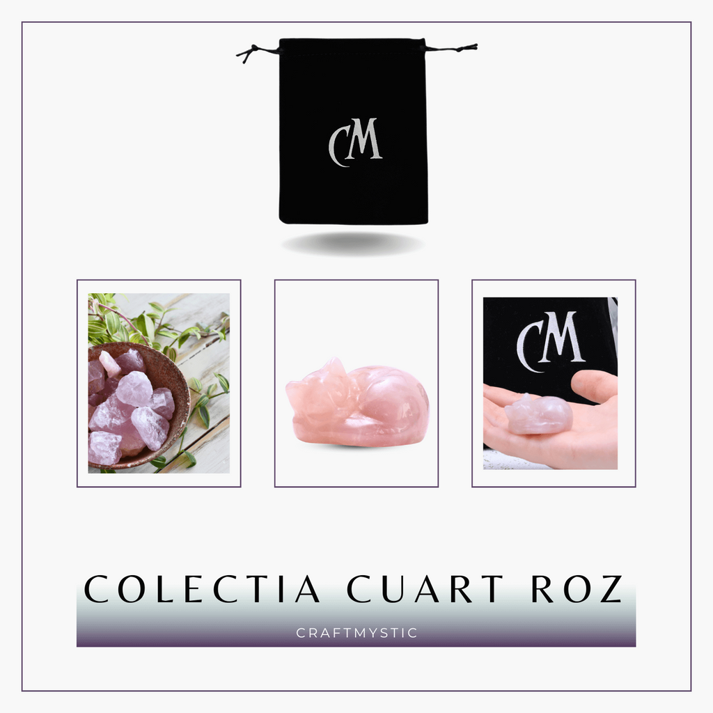 Figurina Pisicuta Adormita 4 cm din Cuart Roz - Iubire si Liniste