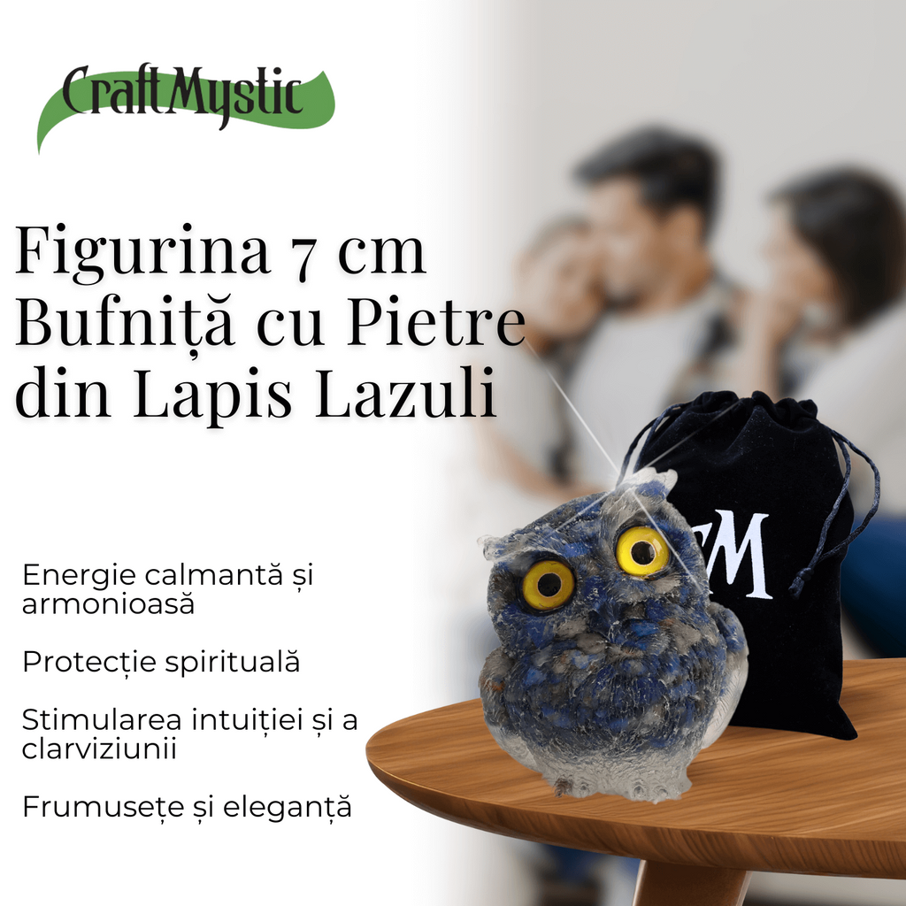 Figurina Bufnita din Lapis Lazuli – Talisman de Intelepciune si Protectie