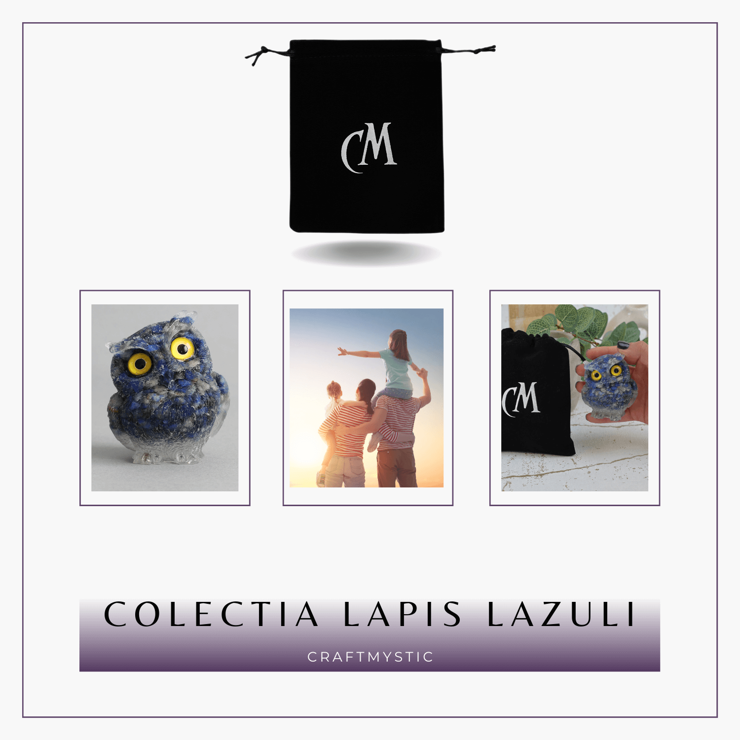 Figurina Bufnita din Lapis Lazuli – Talisman de Intelepciune si Protectie