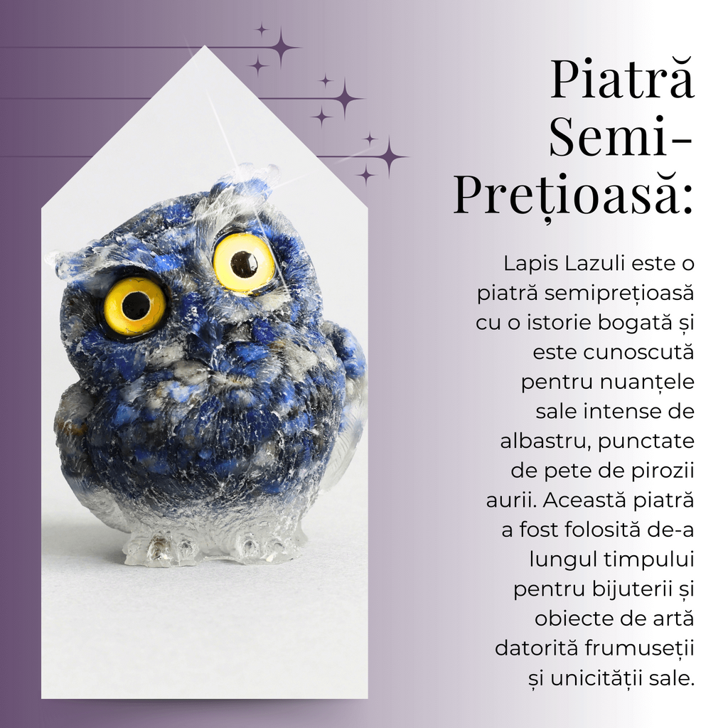 Figurina Bufnita din Lapis Lazuli – Talisman de Intelepciune si Protectie