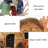 Figurina casuta cu ramuri din cristale naturale 7 chakra