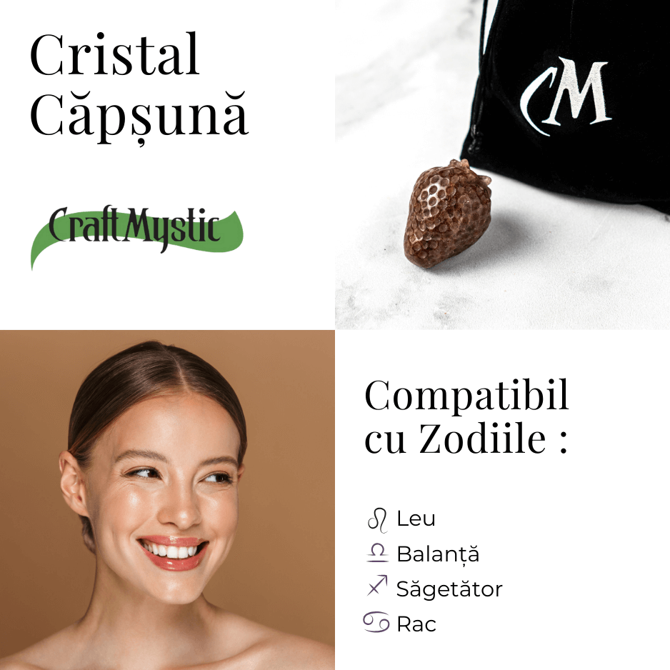 Figurina Cristal Capsuna – Atrage Dragostea si Echilibrul Emotional