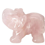 Figurina elefant din piatra semi-pretioasa sculptata manual - Statuie din cristale vindecatoare Reiki de buzunar pentru meditatie, pace