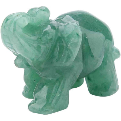 Figurina elefant din piatra semi-pretioasa sculptata manual - Statuie din cristale vindecatoare Reiki de buzunar pentru meditatie, pace