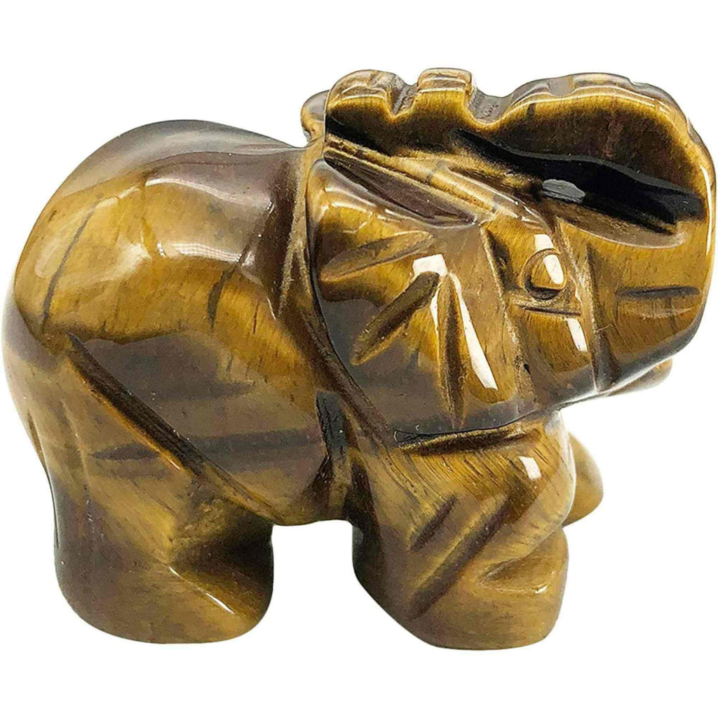 Figurina elefant din piatra semi-pretioasa sculptata manual - Statuie din cristale vindecatoare Reiki de buzunar pentru meditatie, pace