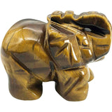 Figurina elefant din piatra semi-pretioasa sculptata manual - Statuie din cristale vindecatoare Reiki de buzunar pentru meditatie, pace