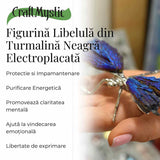 Amuleta Transformare - Libelula Turmalina Neagra Curcubeu