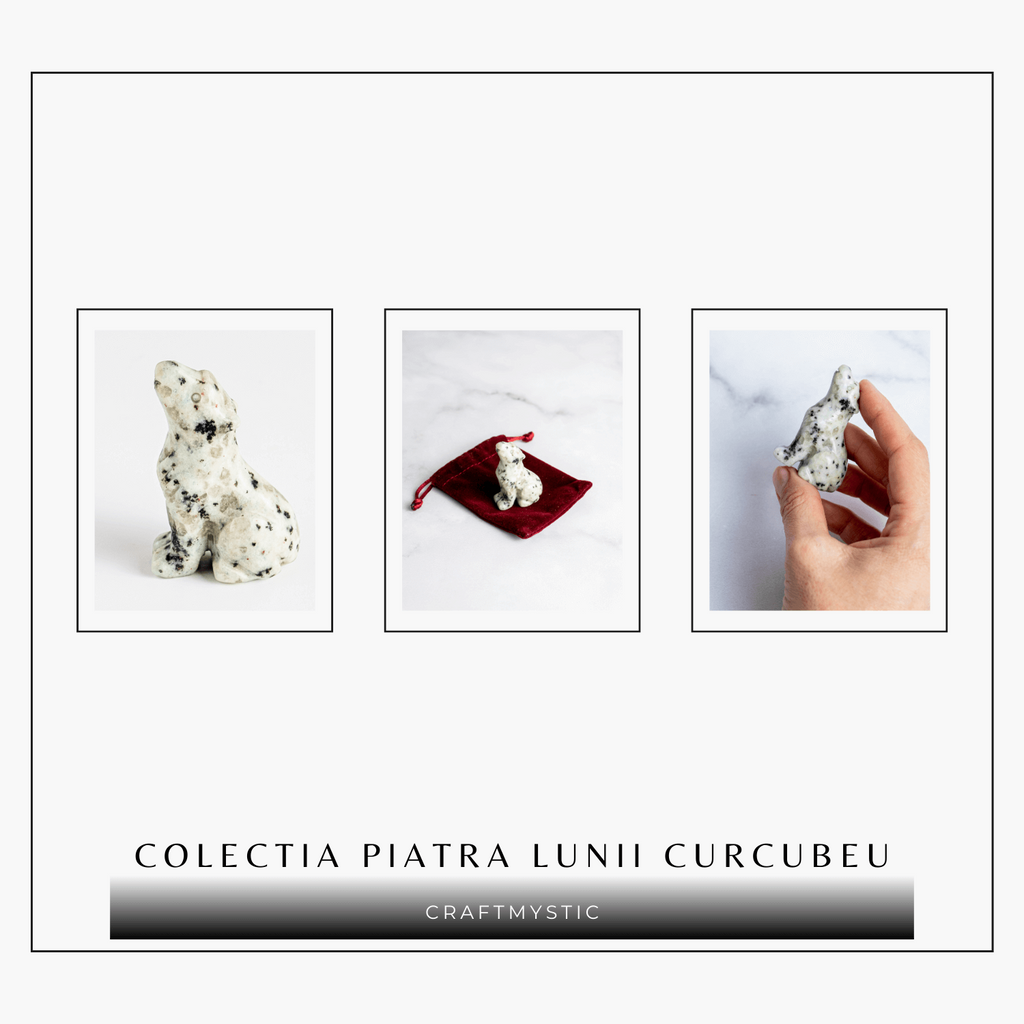 Figurina Lup din Piatra Lunii Curcubeu