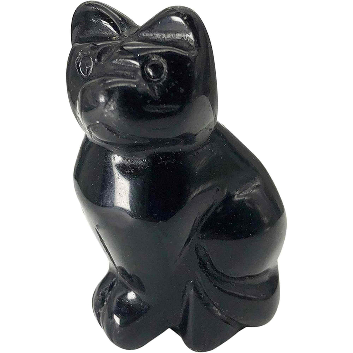 Figurina 5 cm inger din cristal vindecator Obsidian - Sculptura manuala din piatra naturala lustruita - Decor pentru camera birou cu energie reiki pentru femei barbati - Copie