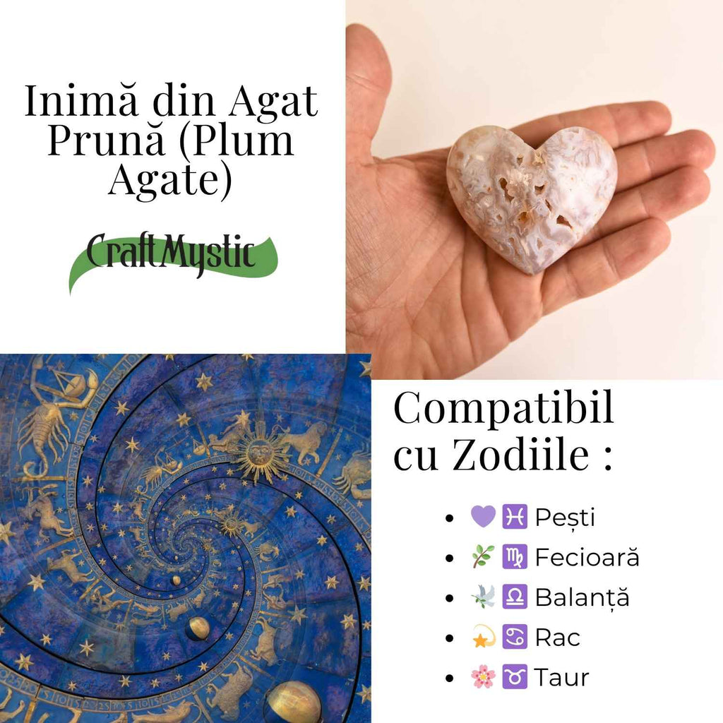 Inima din Agat Pruna – Liniste si iubire in forma pura
