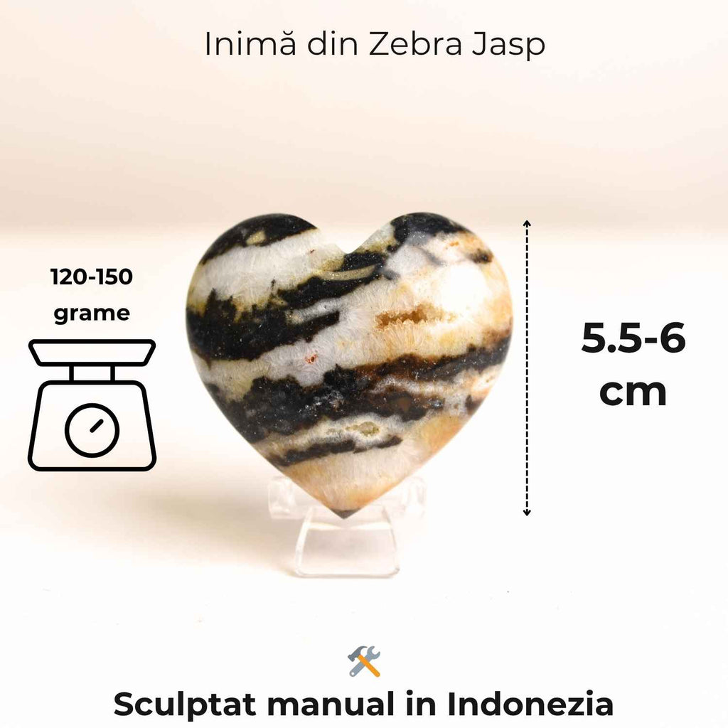 Inima din Zebra Jasp Indonezian – Echilibru si claritate emotionala