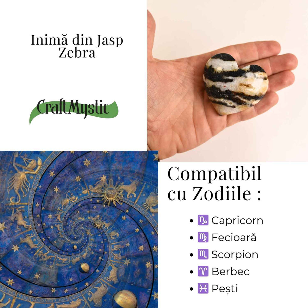 Inima din Zebra Jasp Indonezian – Echilibru si claritate emotionala