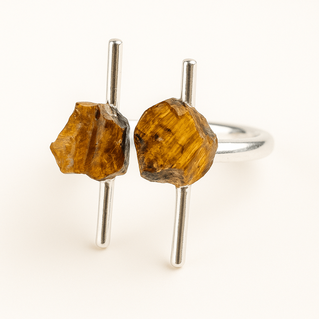 Focus si incredere in sine – Inel cu ochi de tigru brut