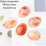 Piatra terapeutica 4 cm "Worry Stone" Carneol rosu