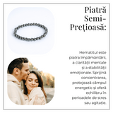 Putere si claritate – Bratara elastica cu pietre de hematit 6 mm