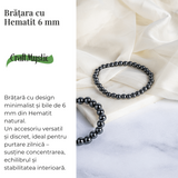 Putere si claritate – Bratara elastica cu pietre de hematit 6 mm