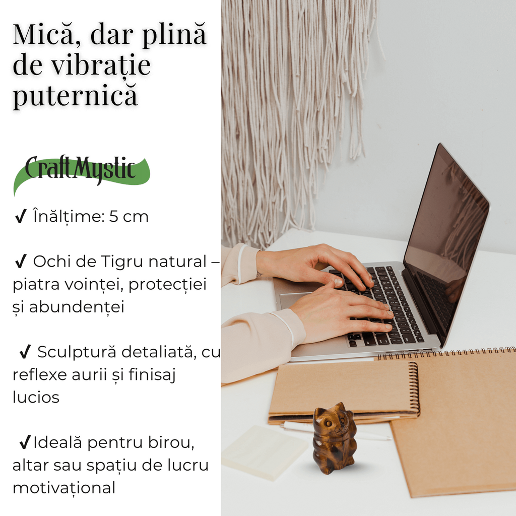 Pisicuta prosperitatii – Ochi de Tigru pentru Succes, Claritate si Protectie