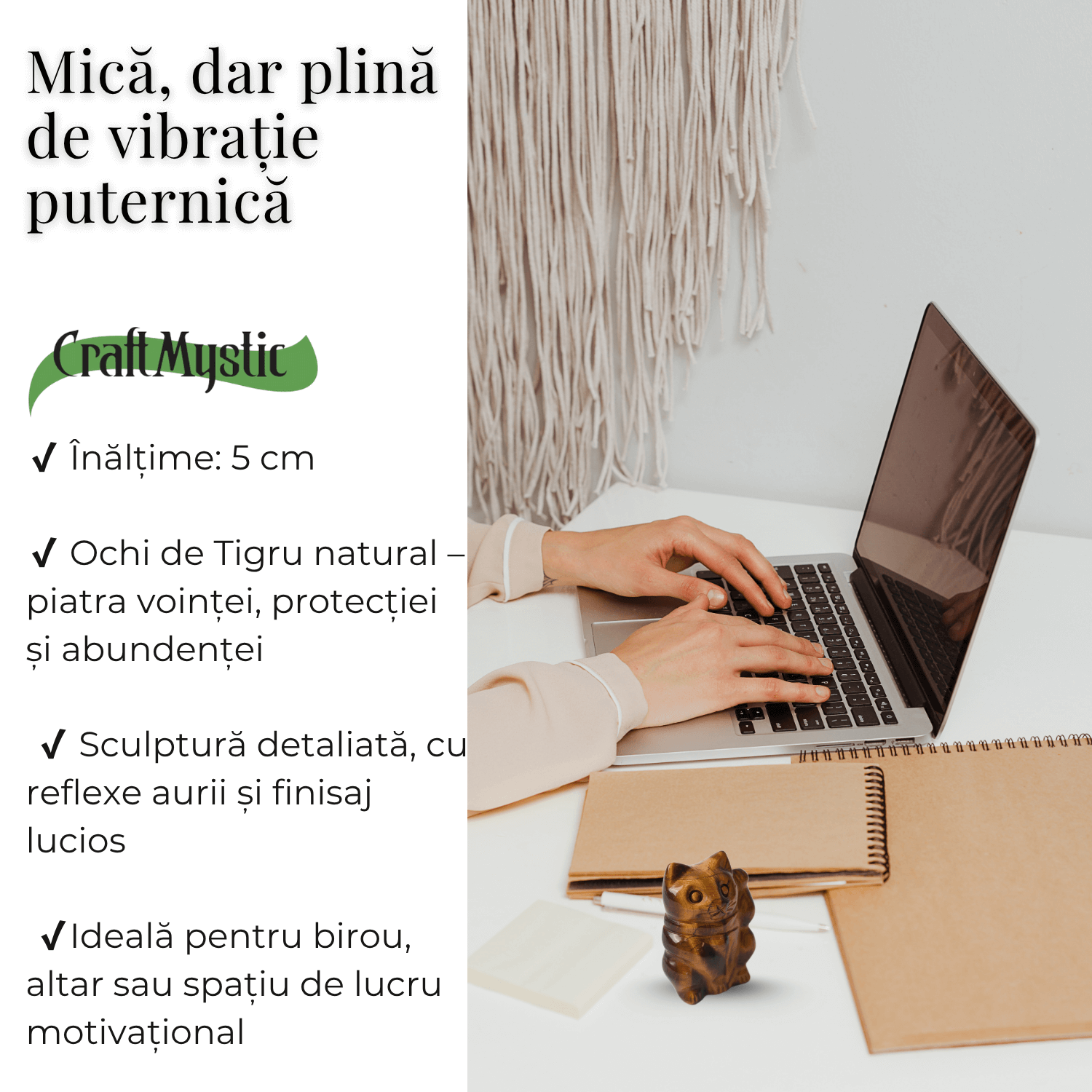 Pisicuta prosperitatii – Ochi de Tigru pentru Succes, Claritate si Protectie