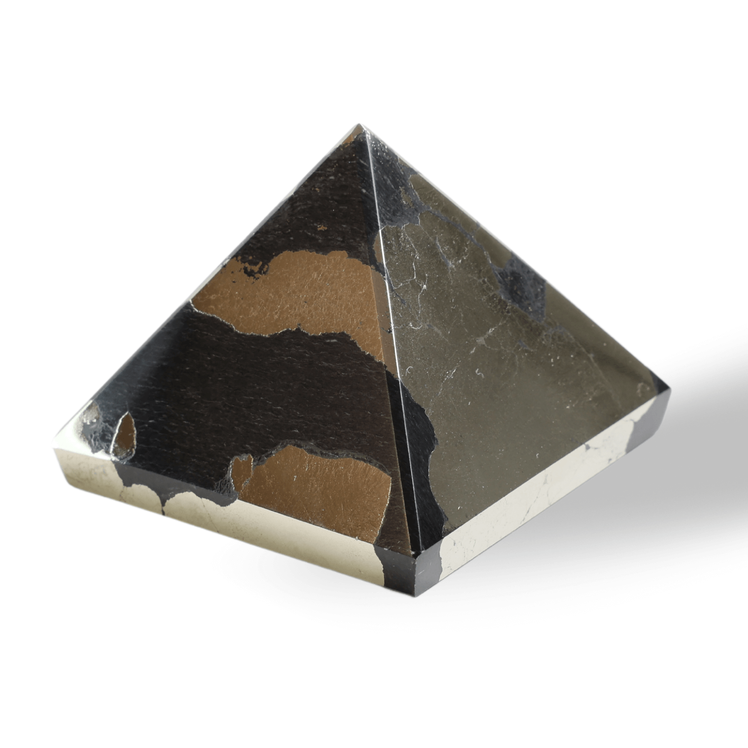 Piramida Sculptata Manual 60mm din Piatra Pirita Naturala