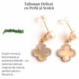 Talisman delicat cu perla si scoica – Cercei norocosi pentru fiecare zi