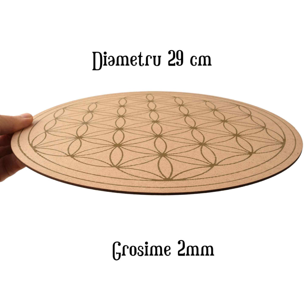 Grila din Placaj pentru Cristale cu Modelul Metatron Diametru 29 cm