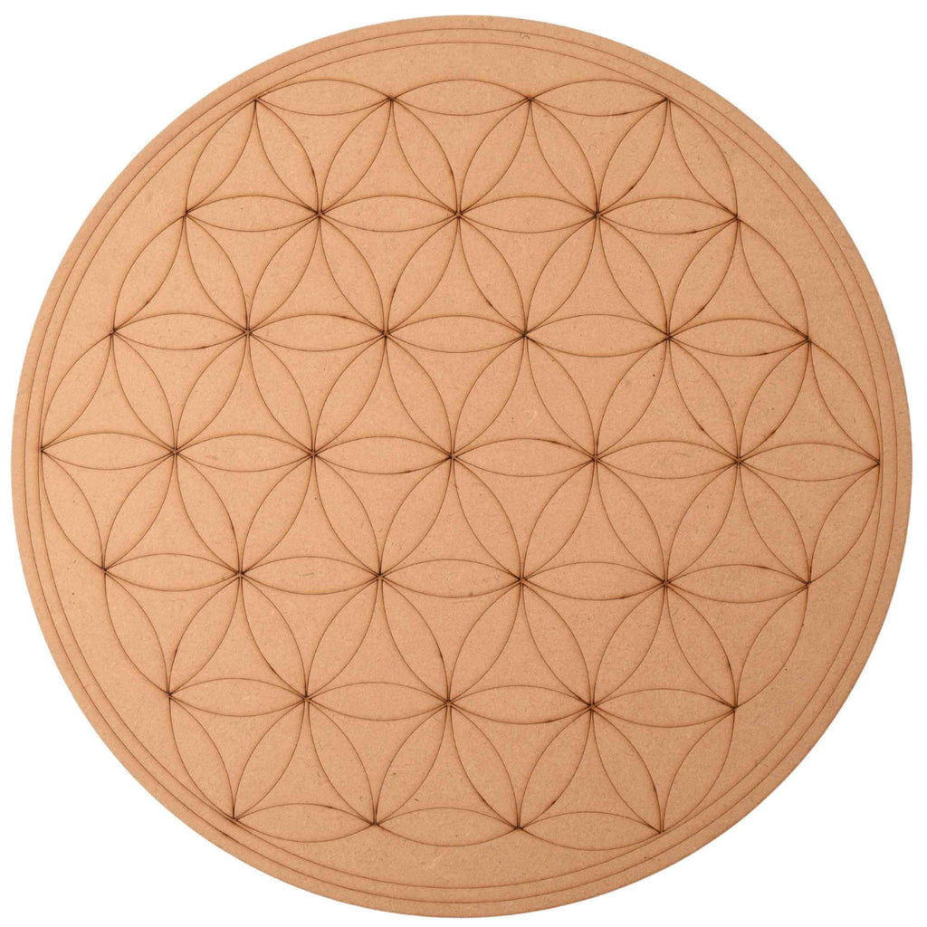 Grila de Cristale din MDF cu Simbolul Florii Vietii - 30 cm