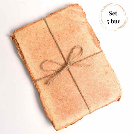 Hartie de bumbac galbena vintage 15x10 cm – Perfecta pentru arta si scris