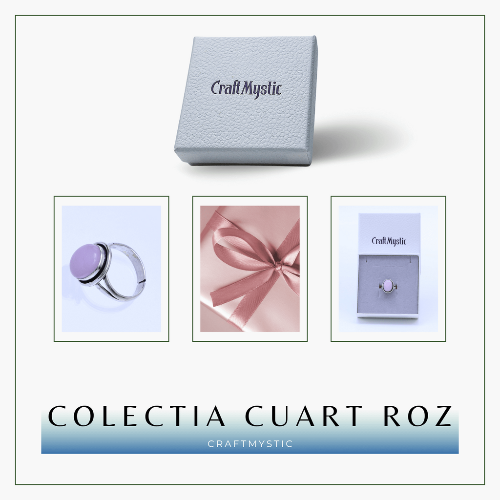Inel Ajustabil Argintiu cu Cuart Roz natural oval, pentru iubire si armonie