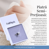 Inel Ajustabil Argintiu cu Labradorit natural oval, pentru protectie si intuitie
