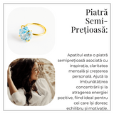 Inel Ajustabil Auriu cu Apatit Brut – Energie Pozitiva, Claritate Mentala si Creativitate
