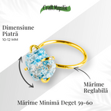 Inel Ajustabil Auriu cu Apatit Brut – Energie Pozitiva, Claritate Mentala si Creativitate