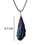 Colier 6-7 cm ajustabil cu cristal natural Turmalina neagra elctroplacat curcubeu