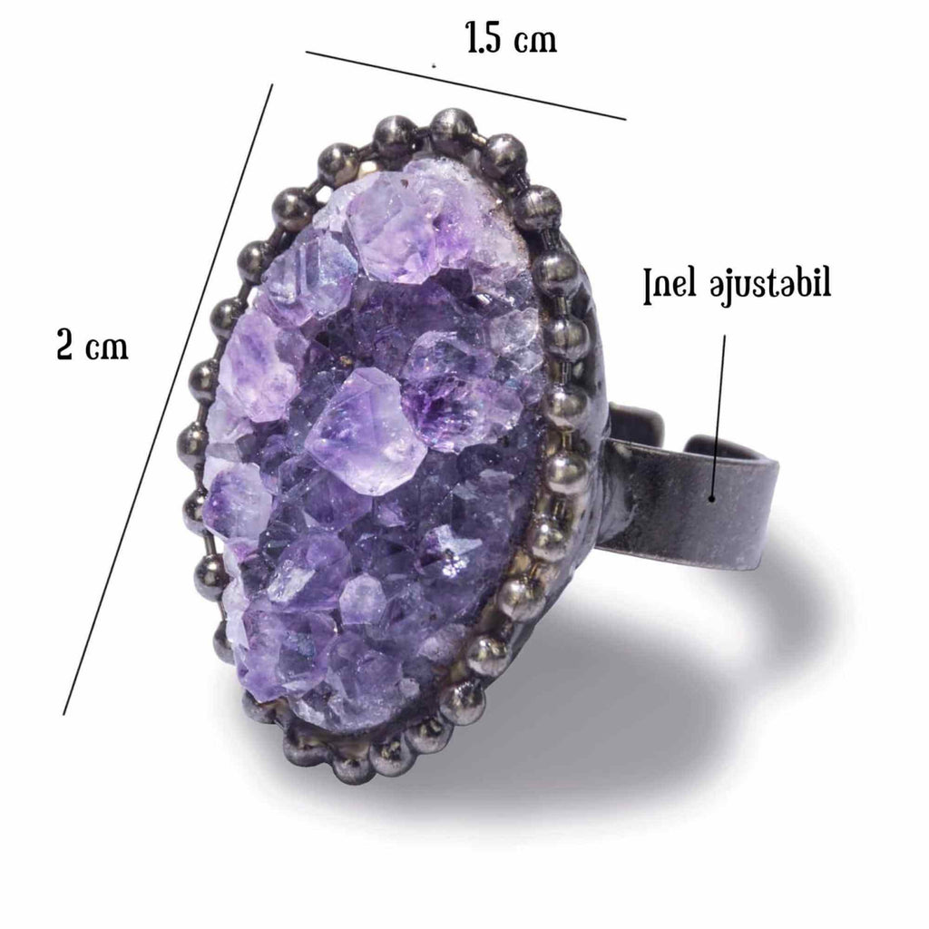 Inel Vintage cu cluster Ametist pentru Femei