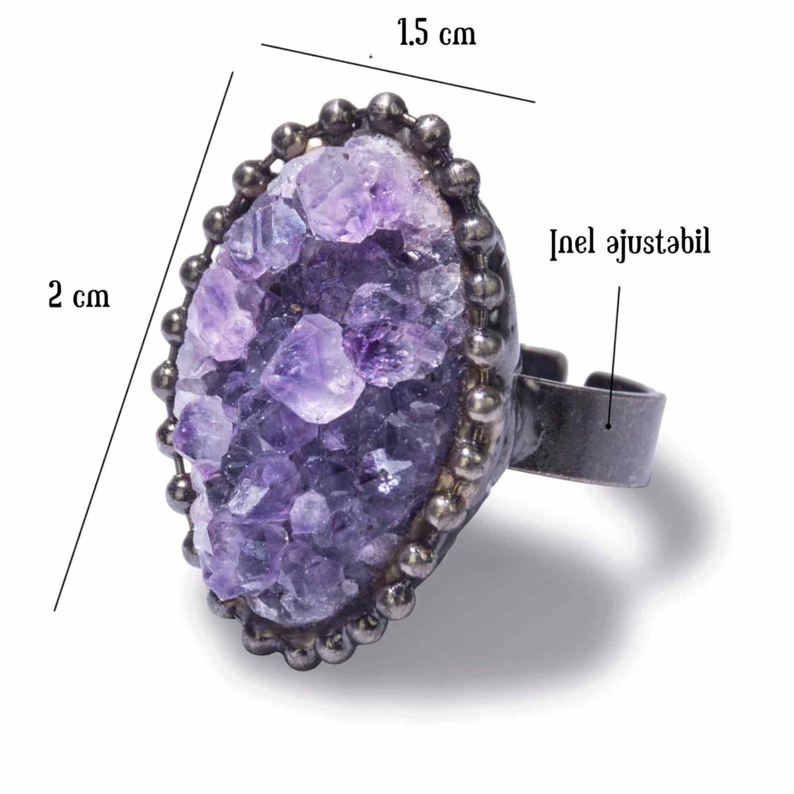 Inel Vintage cu cluster Ametist pentru Femei
