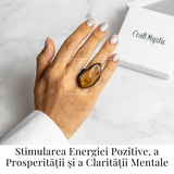 Inel Reglabil Vintage cu Citrin Natural – Abundenta si Energie Pozitiva
