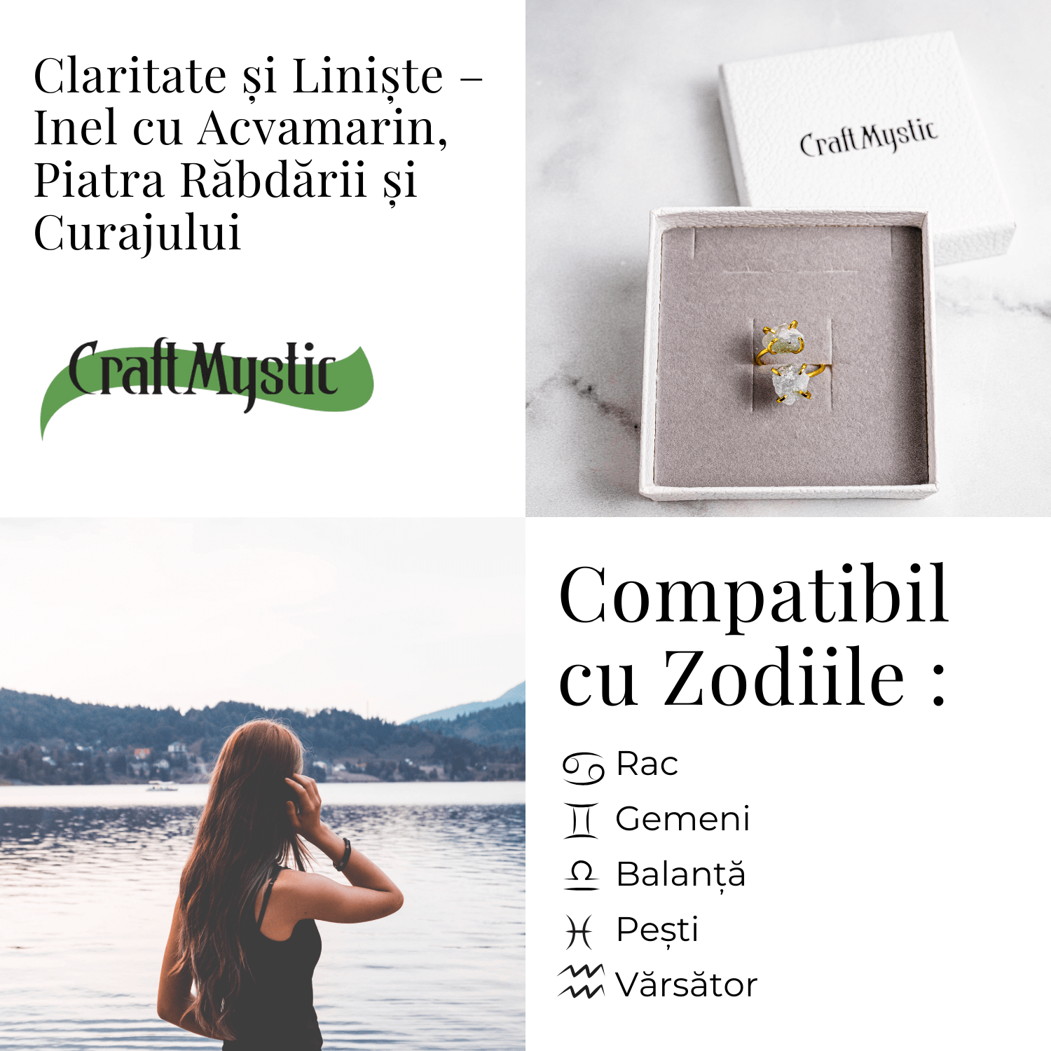 Claritate si Liniste – Inel cu Acvamarin, Piatra Rabdarii si Curajului