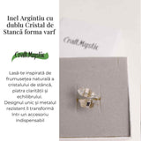 Inel Argintiu Reglabil cu Dublu Cristal Stanca - Claritate si Armonie