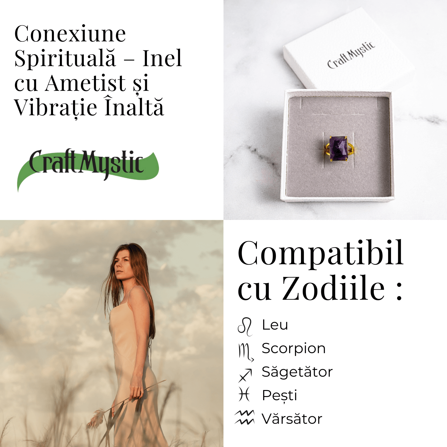 Conexiune Spirituala – Inel cu Ametist si Vibratie Inalta