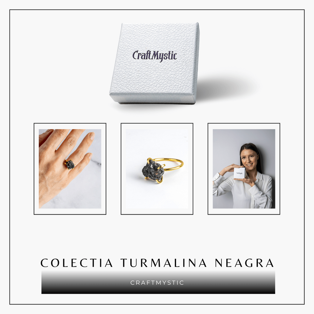 Scut energetic – Inel reglabil cu Turmalina Neagra pentru Protectie
