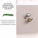 Inel reglabil cu dublu Labradorit – Protectie si echilibru energetic