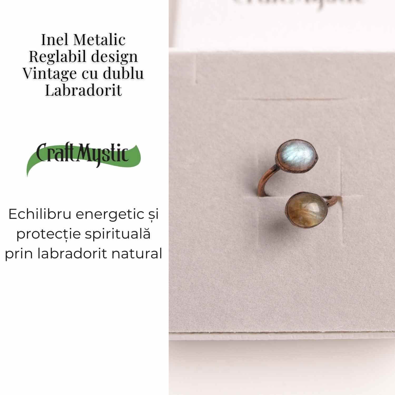 Inel reglabil cu dublu Labradorit – Protectie si echilibru energetic
