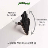 Inel Reglabil Vintage cu Turmalina Neagra aripa – Protectie si echilibru energetic