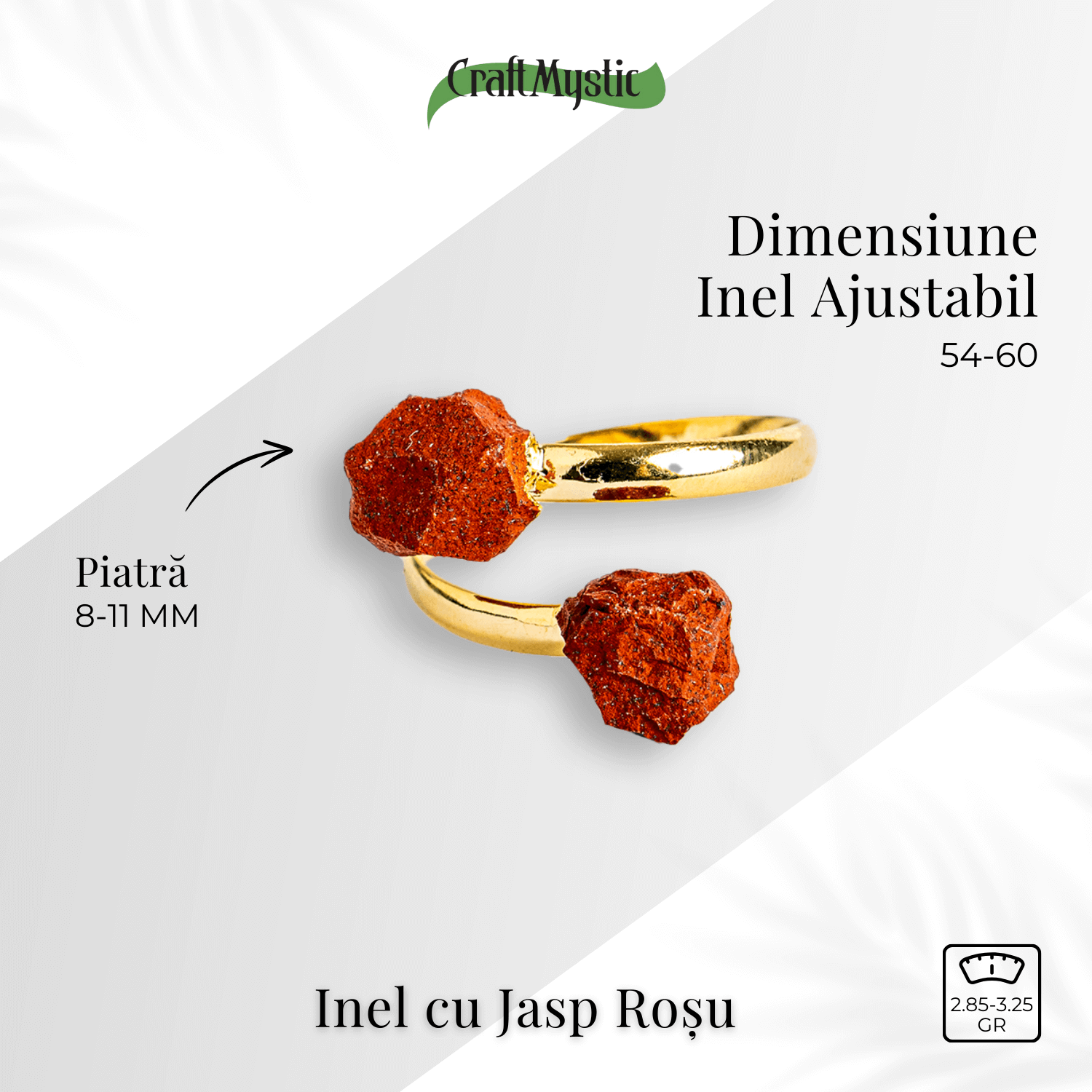 Energie si echilibru zilnic – Inel cu dublu jasp rosu brut