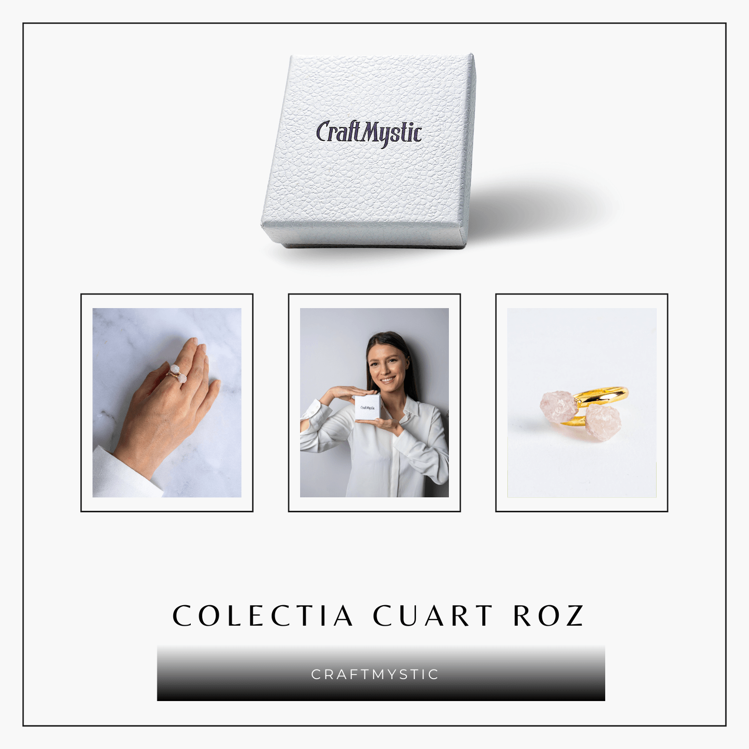 Inelul iubirii – Dublu Cuart roz natural pentru armonie si echilibru emotional