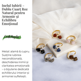 Inelul iubirii – Dublu Cuart roz natural pentru armonie si echilibru emotional