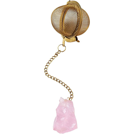 Infuzor ceai din otel inox cu piatra semipretioasa Ametist de 2 cm - Cristale vindecatoare tematica feng shui