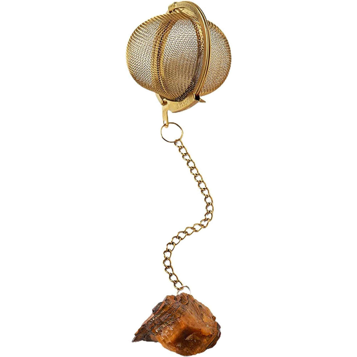 Infuzor ceai din otel inox cu piatra semipretioasa Ametist de 2 cm - Cristale vindecatoare tematica feng shui