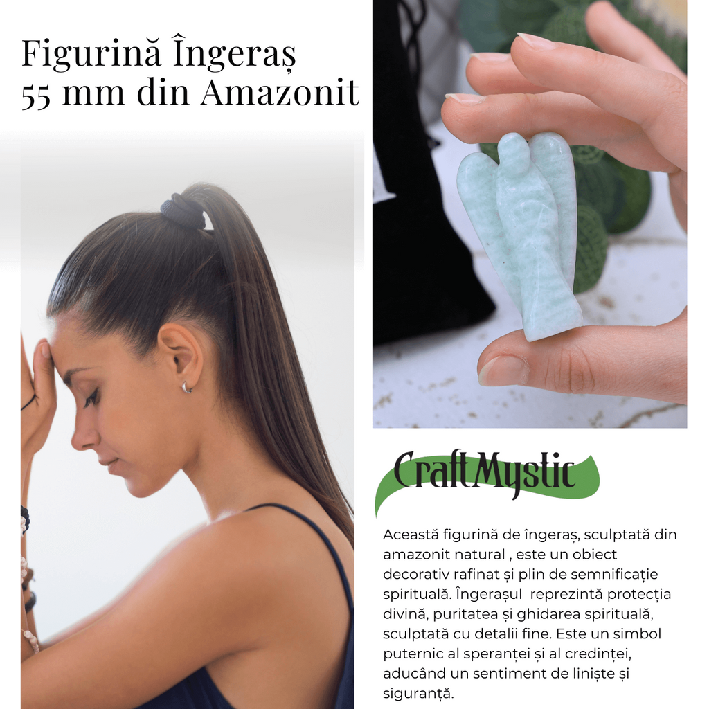 Figurina Inger 55mm din Amazonit Sculptat Manual
