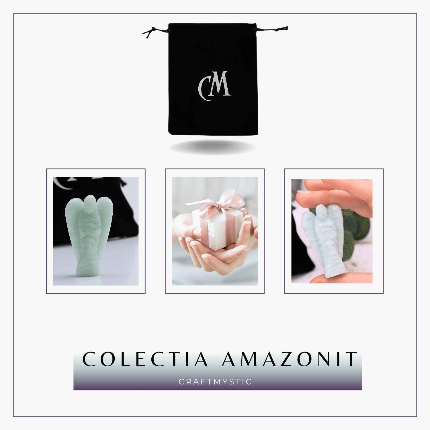 Figurina Inger 55mm din Amazonit Sculptat Manual