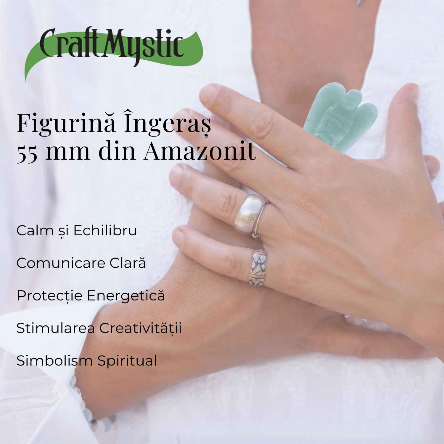 Figurina Inger 55mm din Amazonit Sculptat Manual